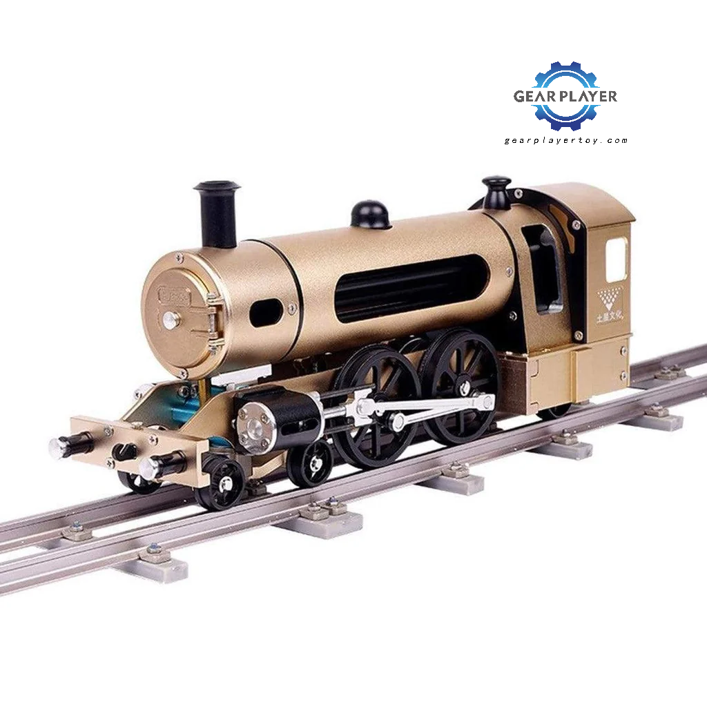 GearPlayer™ Teching Engine Steam Train Model With Pathway Full Aluminum Alloy Model Kits
