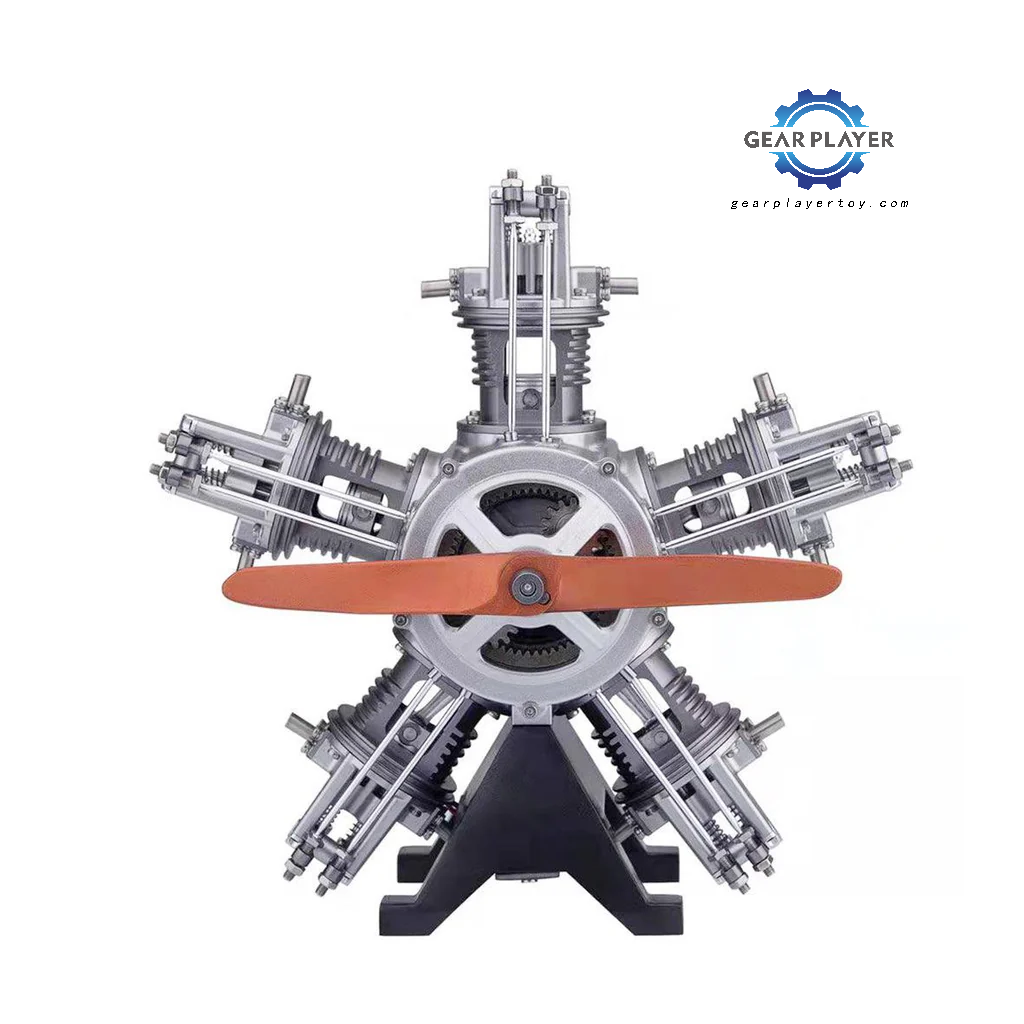 GearPlayer™ TECHING DIY 5 Cylinder Electric Mechanical Aircraft Radial Engine Model Kits