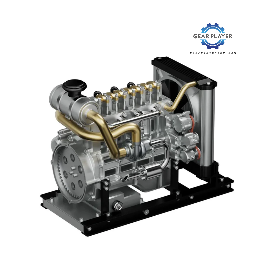 GearPlayer™ TECHING Workable Mini Diesel 4-cylinder Engine Metal Model DIY Kits