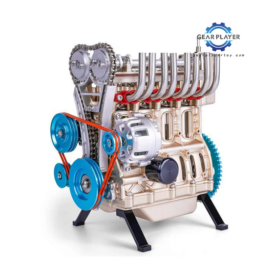 GearPlayer™ TECHING L4 Car Engine Model Full Metal Assembling Four-cylinder Building Kits