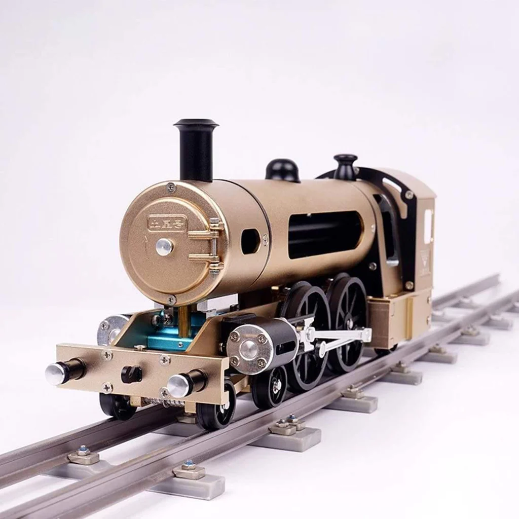 GearPlayer™  Teching Engine Steam Train Model With Pathway Full Aluminum Alloy Model Kits