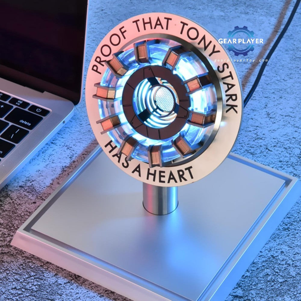 GearPlayer™1/1 MK1 Heart-Shaped Arc Reactor, Reactor Model with LED Arc Reactor Light Rechargeable Superhero Lamp