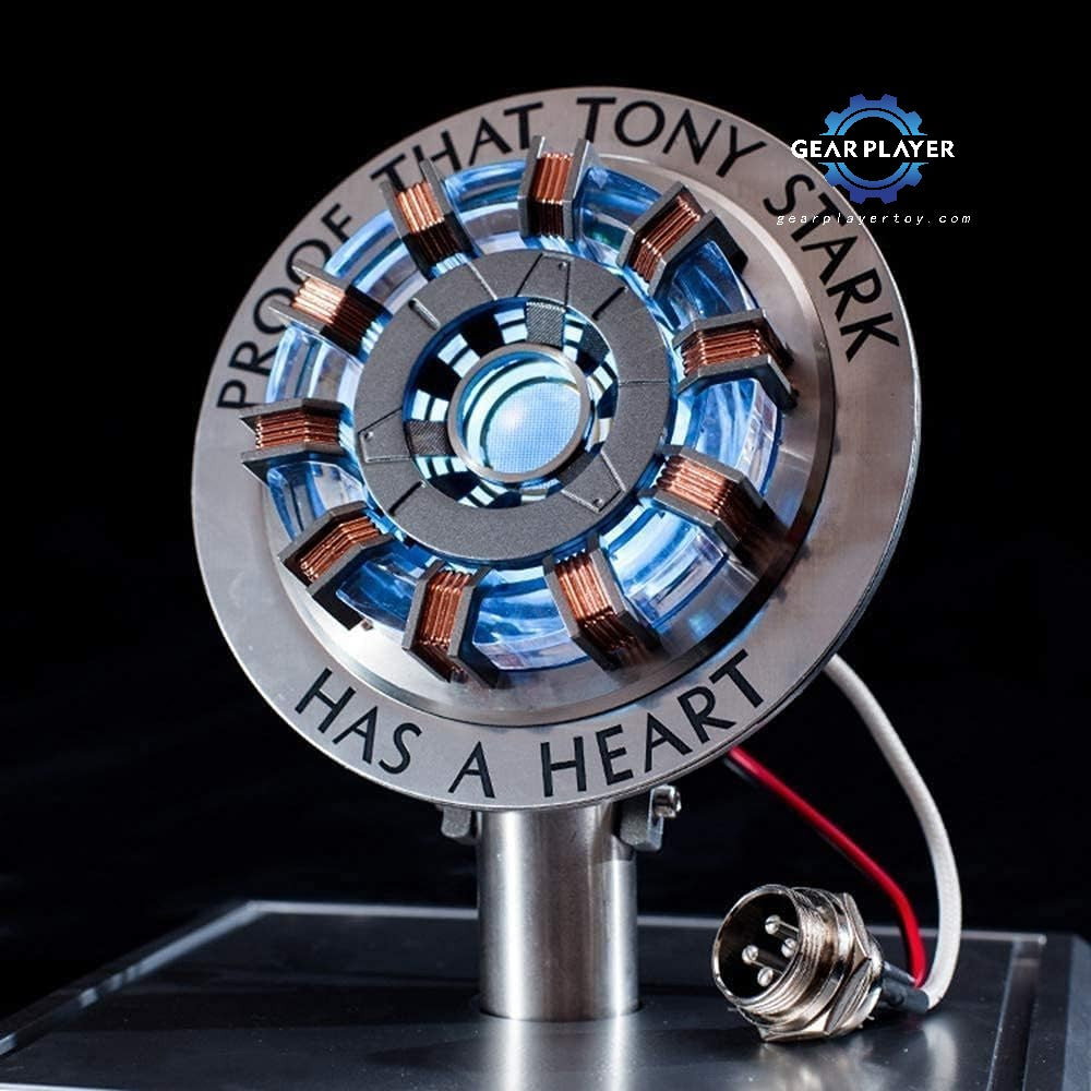 GearPlayer™1/1 MK1 Heart-Shaped Arc Reactor, Reactor Model with LED Arc Reactor Light Rechargeable Superhero Lamp